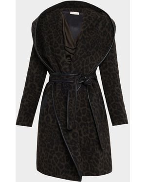 Ramy Brook Animal Joan Wrap Coat - Black