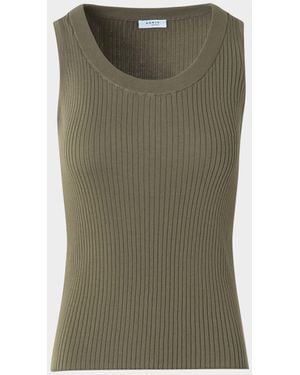 Akris Punto Twisted Rib Knit Tank Top - Green