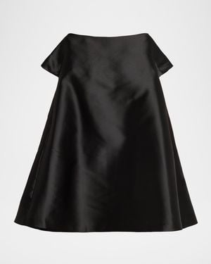 BERNADETTE Will Satin Short-Sleeve Mini Dress - Black