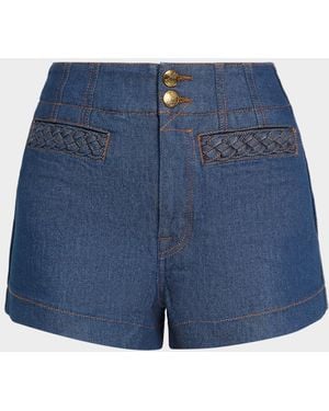 Zimmermann Aster Denim Shorts - Blue