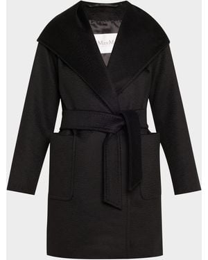 Max Mara Amato Teddy Fabric Hood With Belt in Brown | Lyst