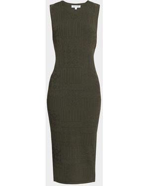 Veronica Beard Tamiko Knit Sheath Midi Dress - Green