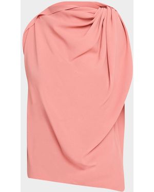 Michael Kors Fluid Wool Draped Sleeveless Blouse - Pink