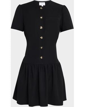 Tanya Taylor Ripley Crepe Mini Dress - Black