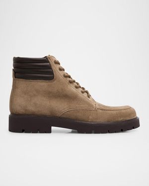 Vince Apos;S Leonard Suede & Leather Lug-Sole Ankle Boots - Brown
