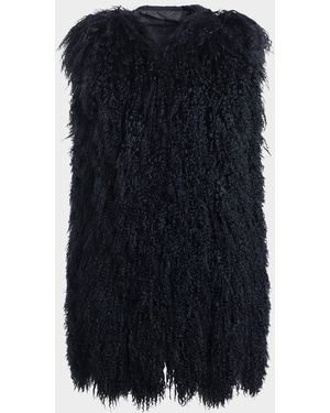 Gorski Monoglian Lamb Vertical Layer Vest - Black
