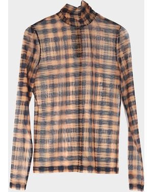 Ph5 Sulley Plaid Turtleneck Top - Brown