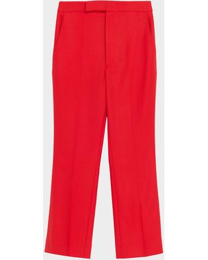 Maria McManus High-Rise Straight-Leg Crop Pants - Red