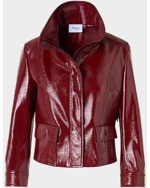 Akris Punto Faux-Leather Trucker Jacket - Red
