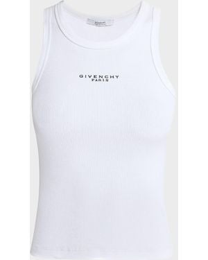 Givenchy Logo Ribbed Tank Top - White