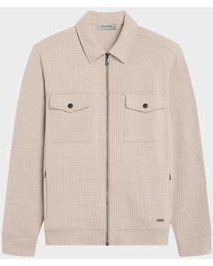 Bugatchi Apos;S Houndstooth Full-Zip Jacket - Natural