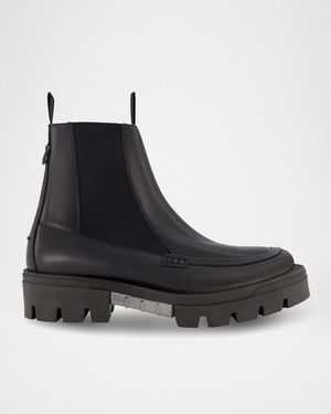 Karl Lagerfeld Black Leather Chukka Boots with Side Zip and Buckle KARL LAGERFELD PARIS Zip Chukka Boot (Men) | Nordstromrack main image 2