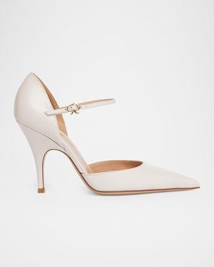 Gianvito Rossi 95Mm Sofia Leather D & Apos;Orsay Pumps - White