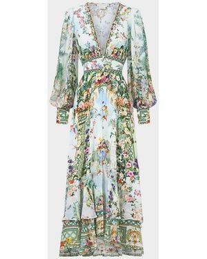 CAMILLA Art For The Empress Long Button-Front Dress - White