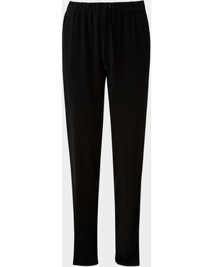 Akris Punto Mike Split-Hem Crepe Pull-On Pants - Black