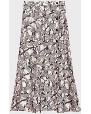 Zadig & Voltaire June Twill Wild Chains Midi Skirt - Multicolor