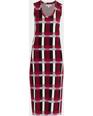Zankov Juliette Scoop-Neck Sleeveless Midi Dress - Red