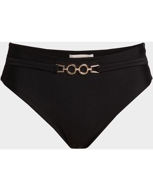 Ramy Brook Bethany Chain-Trim Bikini Bottom - Black