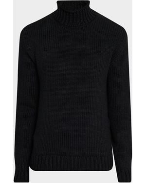 Dolce & Gabbana Wool And Cashmere Slim Crewneck Sweater - Black