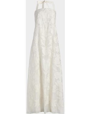 Sachin & Babi Amal Floral Lace A-Line Gown - White