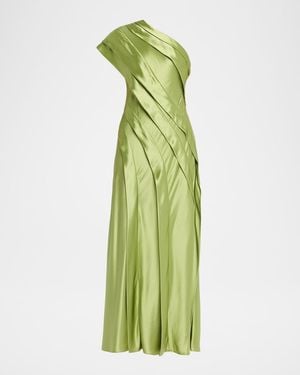 Acler Blenfleet Satin Maxi Dress - Green