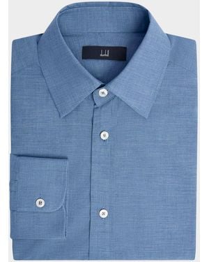 dunhill Apos;S Cotton Chambray Dress Shirt - Blue