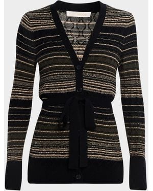 Ramy Brook Michelle Belted V-Neck Cardigan - Black