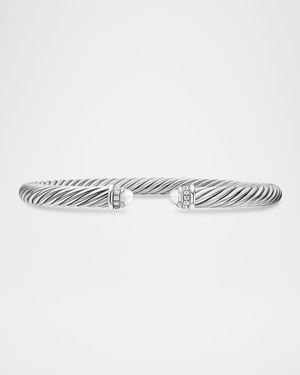 David Yurman Cable Bracelet With Diamonds - White