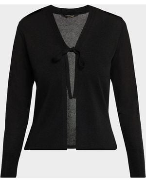 Kobi Halperin Arden Tie-Front Knit Sweater - Black