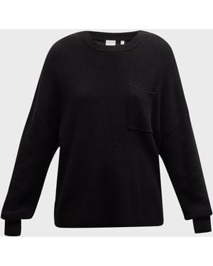 Lune Active Sara Knit Crewneck Pocket Sweater - Black