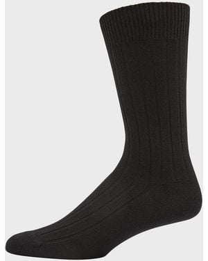 Bresciani Apos;S Cashmere Mid-Calf Socks - Black
