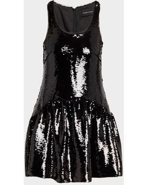 Simone Rocha Sequined Sleeveless Mini Peplum Dress - Black
