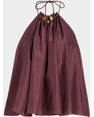 Zimmermann Aster Gathered Silk Halter Top