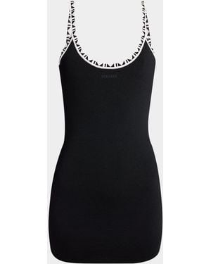 Versace Knit Open-Back Mini Dress - Black
