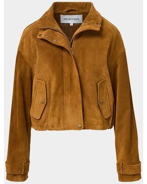 Veronica Beard Bateman Suede Jacket - Brown