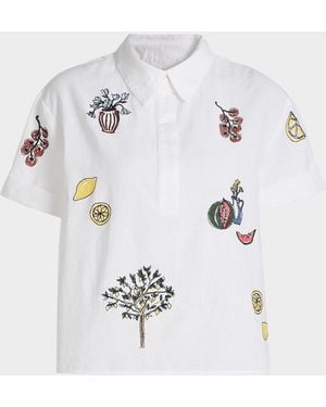 Tanya Taylor Callum Printed Cotton Shirt - White