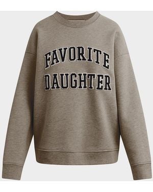 FAVORITE DAUGHTER The Embroidery Collegiate Sweatshirt - Gray