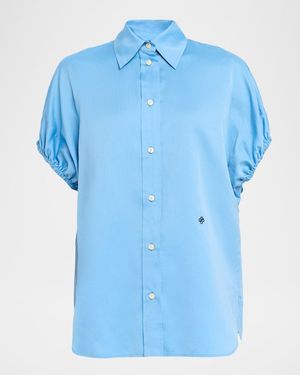 Callas Milano Lecce Cap-Sleeve Shirt - Blue