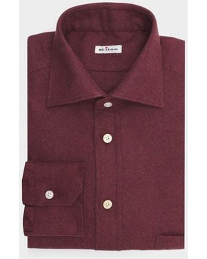 Kiton Apos;S Cotton Flannel Classic-Fit Dress Shirt - Purple