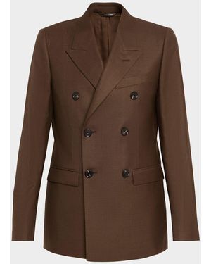 Loro Piana International Double-Breasted Blazer - Brown