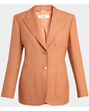 Chloé Single-Breasted Patch Pocket Jacket - Multicolor