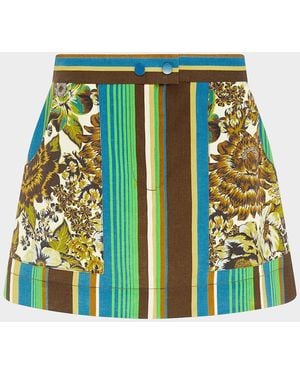 ALÉMAIS Charlie Graphic Linen Mini Skirt - Green