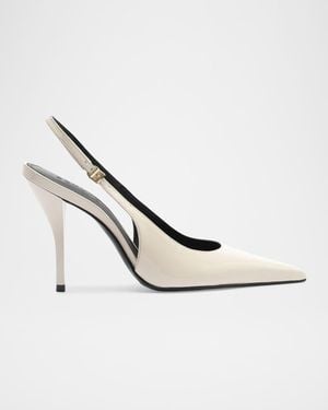 SCHUTZ SHOES 100Mm Liora Patent Leather Slingback Pumps - White