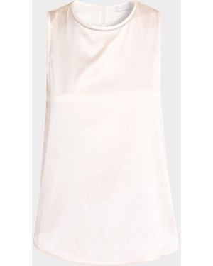 Peserico Sleeveless Punto Luce Crewneck Top - White