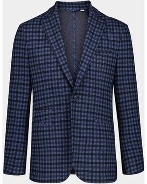 Robert Graham Marvin Tattersall Knit Single-Breasted Sport Coat - Blue
