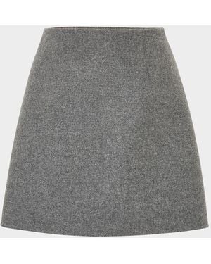 Carolina Herrera Virgin Wool Mini Skirt - Gray