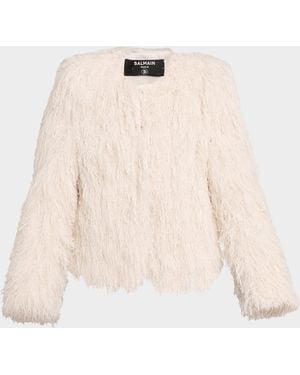 Balmain Fringed Jacket - Natural
