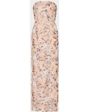 MILLY Meredith Sequined Strapless Maxi Dress - Pink