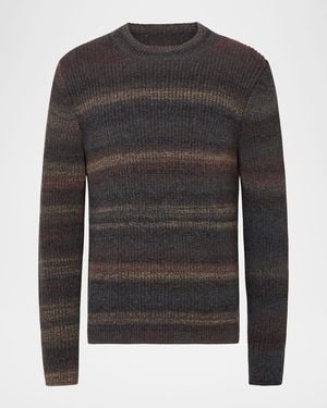 Vince Space-Dye Shaker Wool-Blend Crewneck Sweater - Gray
