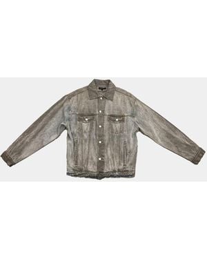 Purple Arcilla Dirty Denim Jacket - Metallic